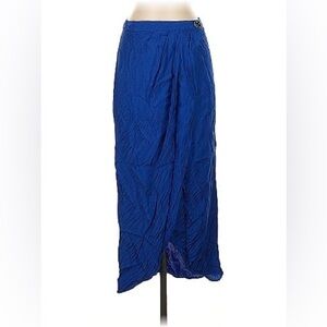 Zara Royal Blue Satin Wrap Skirt